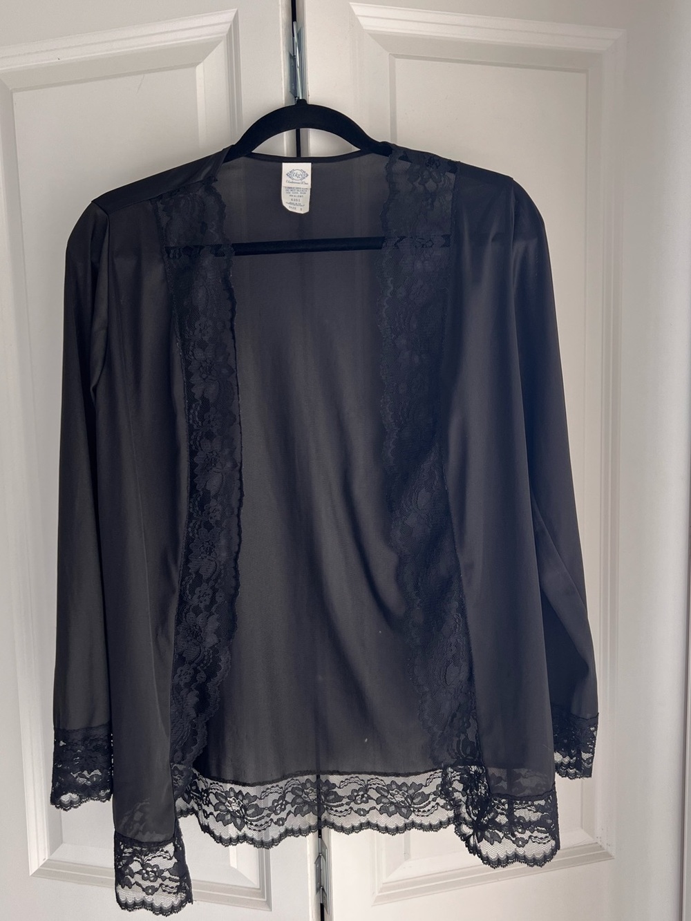 Undercover Sheer Black Lace-Trim Robe Jacket